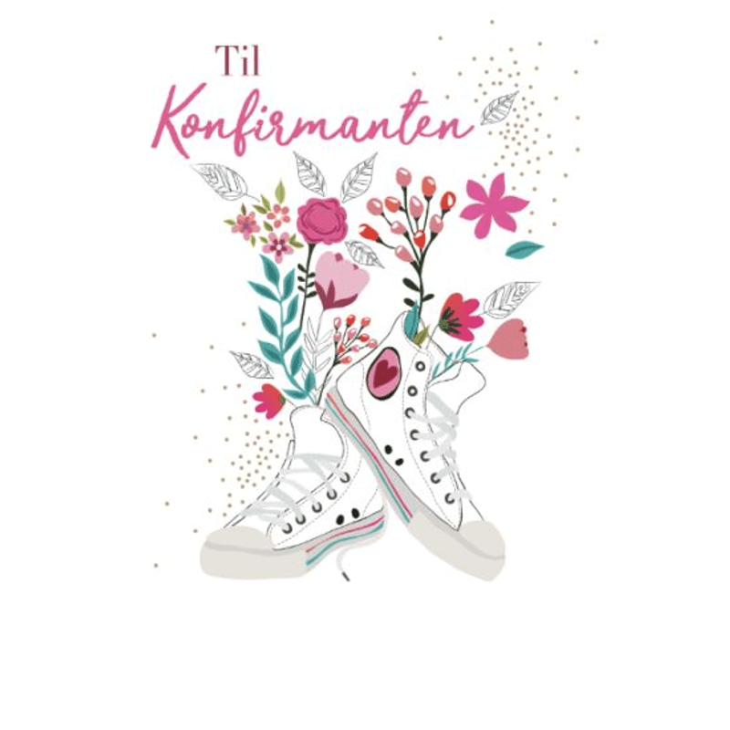 Konfirmasjonskort Dobbelt Med Konvolutt - Til Konfirmanten Sko J