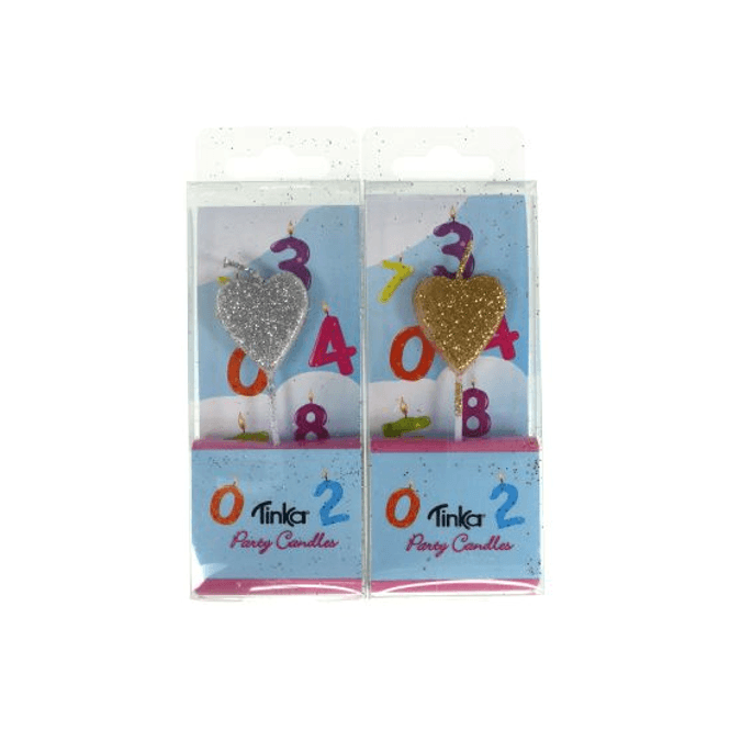 Hovedbilde Kakelys Med Glitter Hjerte 2,5 cm Tinka