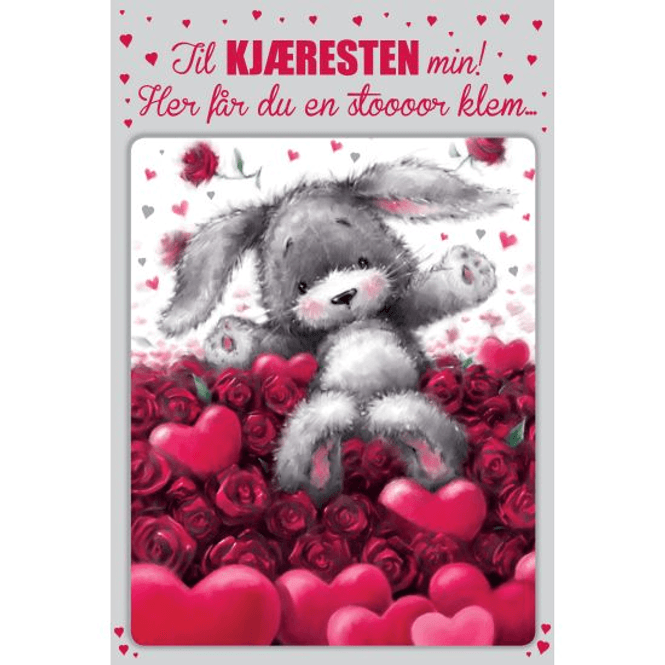 Hovedbilde Valentinekort Dobbelt Med Rød Konvolutt - Til ...