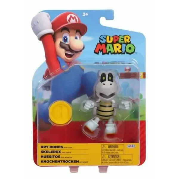 Super Mario Figur 10 cm - Dry Bones Med Coin