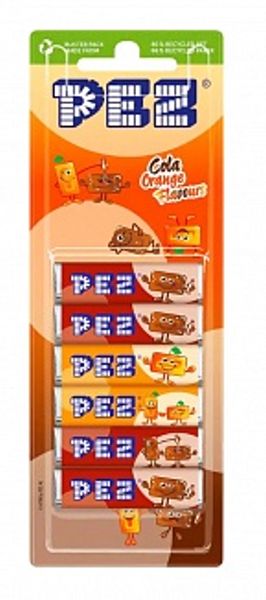 PEZ Refill Cola Orange Flavours 6 PK 51g