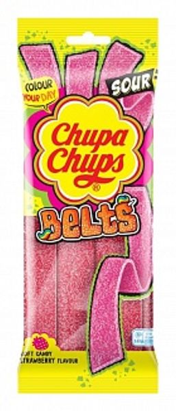 Chupa Chups Sour Belts Strawberry 90g
