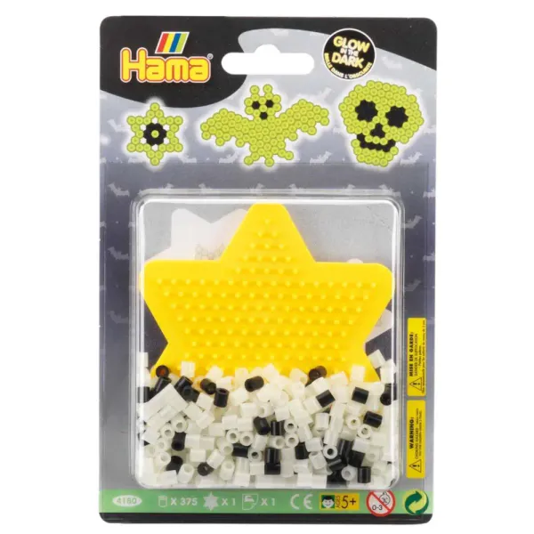 Hama Midi 375 Perler Glow In The Dark Blister